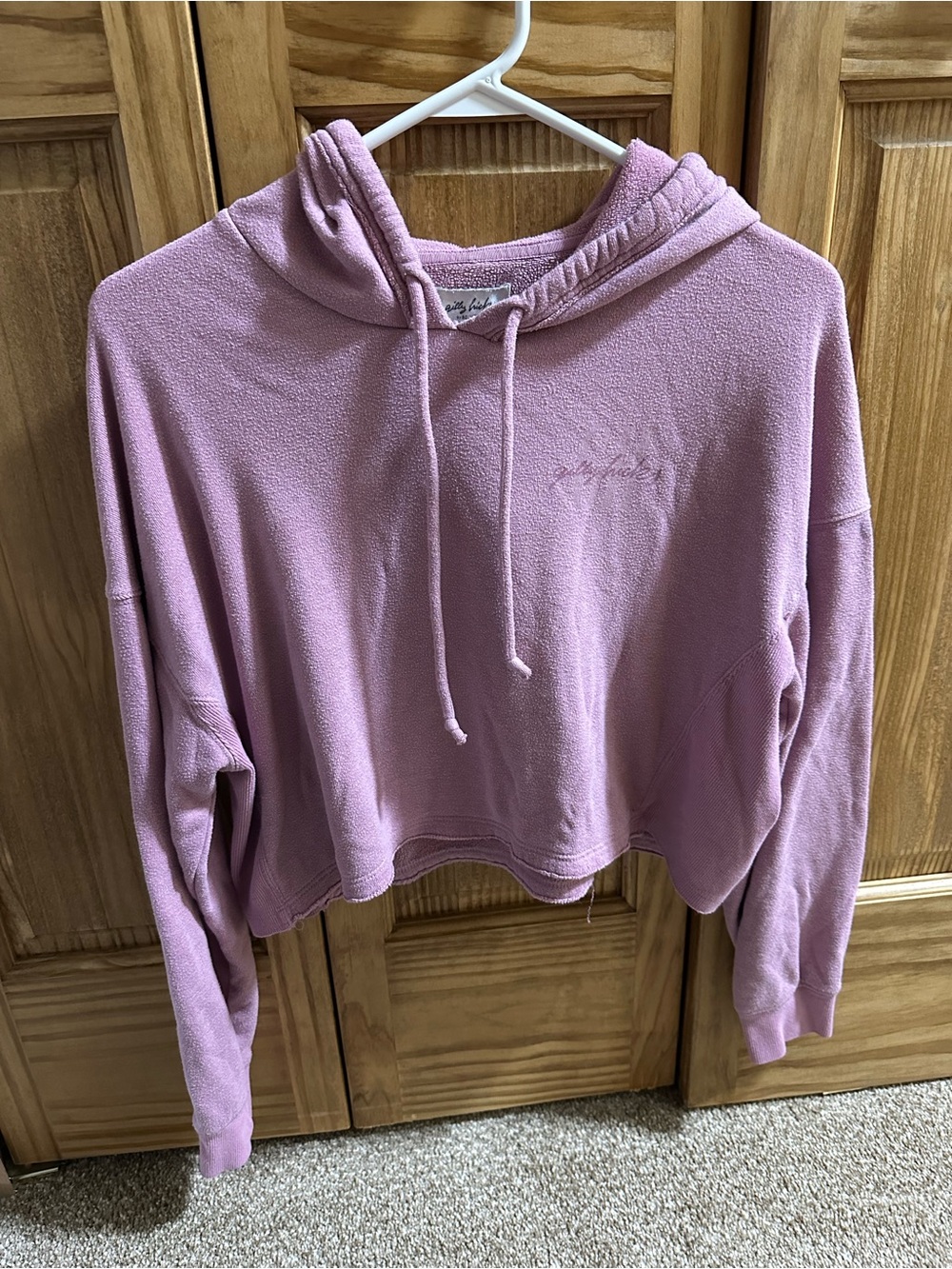 Gilly Hicks Dusty Pink Cropped Hoodie